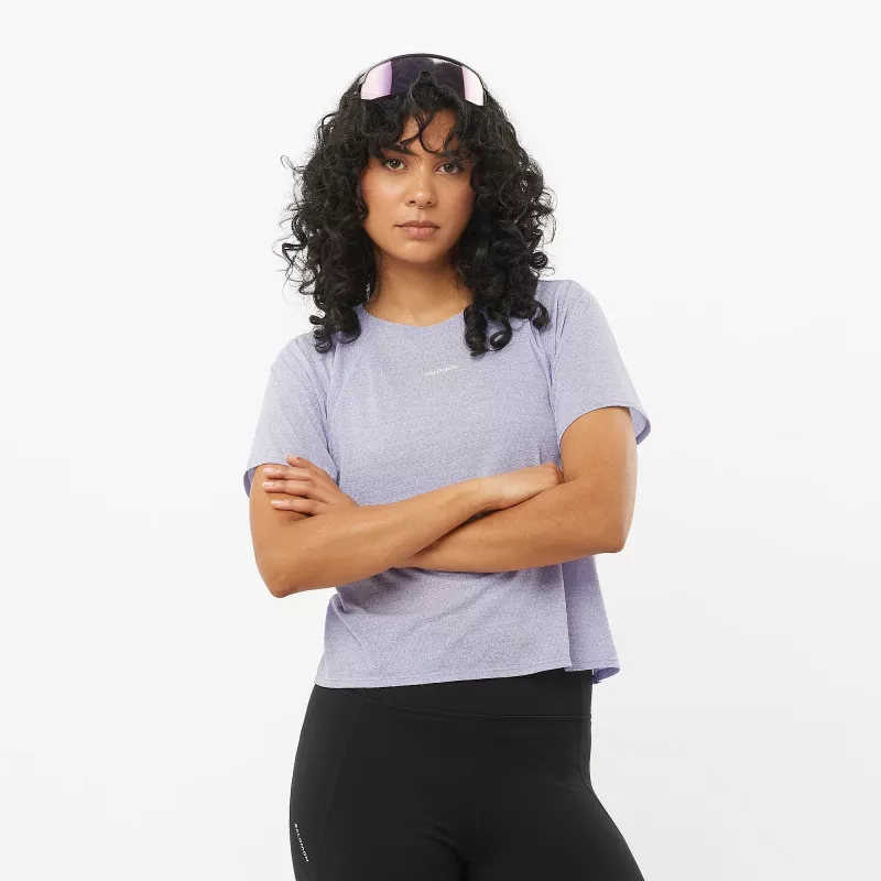 Salomon SHAKEout Air Cropped SS Tee W - Bilde 2