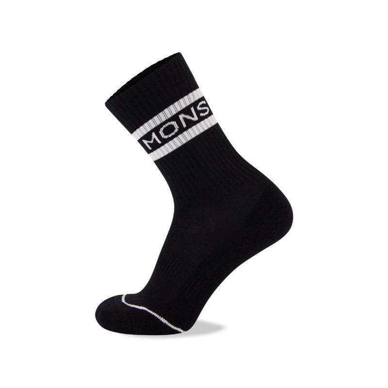 Mons Royale Signature Crew Sock Black/White - Bilde 1