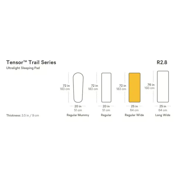 Nemo-Tensor Trail-811666034489-Lillehammer Sport-12 Nemo Tensor Trail Ultralight Insulated Sleeping Pad Regular Wide