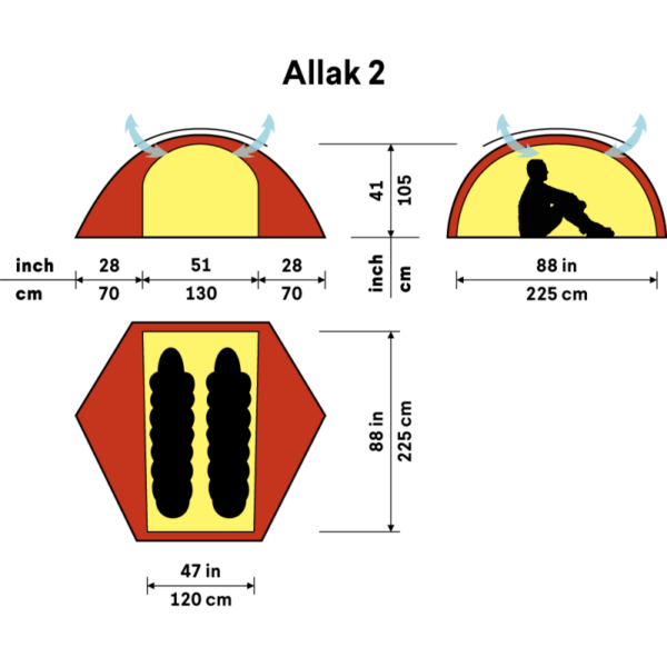 Hilleberg-Allak 2–Lillehammer Sport-2 Hilleberg Allak 2 Kuppeltelt Sand