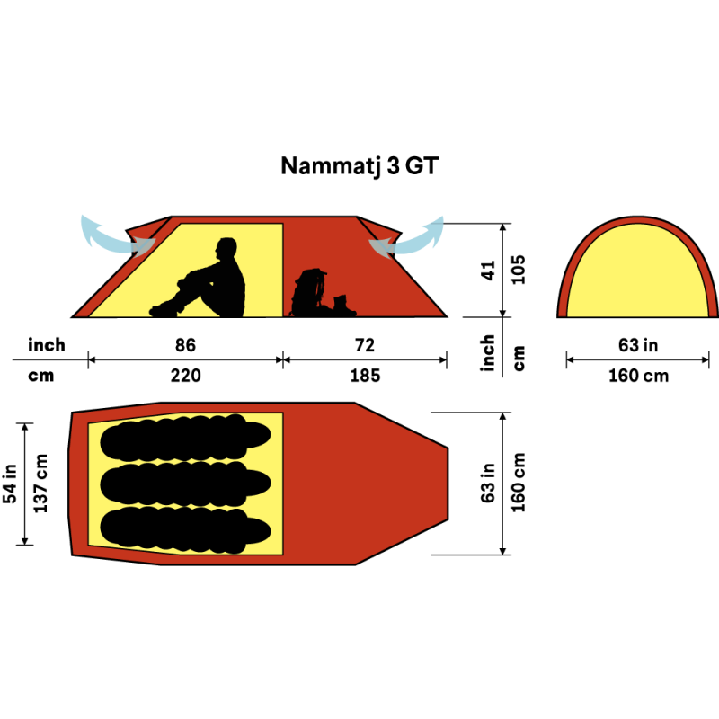 Hilleberg Nammatj 3 GT Sand - Bilde 2