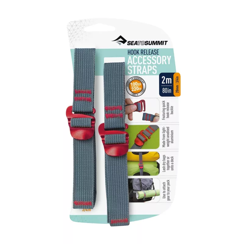 Sea To Summit Accessory Straps with Hook Release 20 mm 2 m